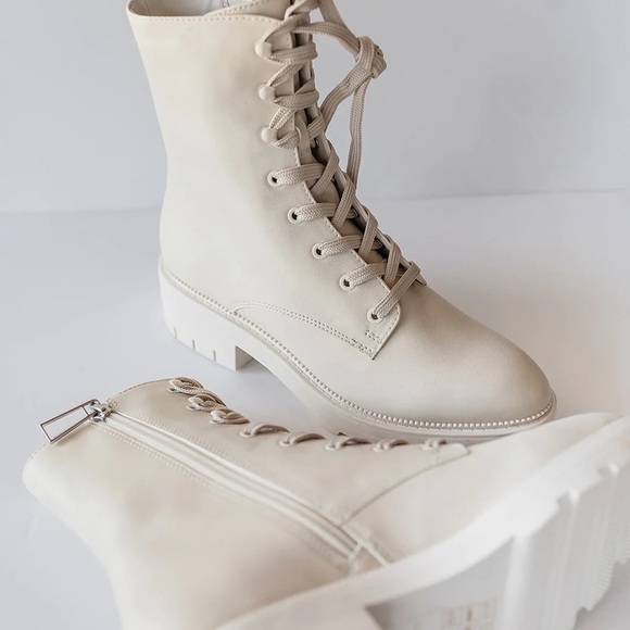 Dolce Vita Ivory Lottie Combat Boots - Picture 3 of 17